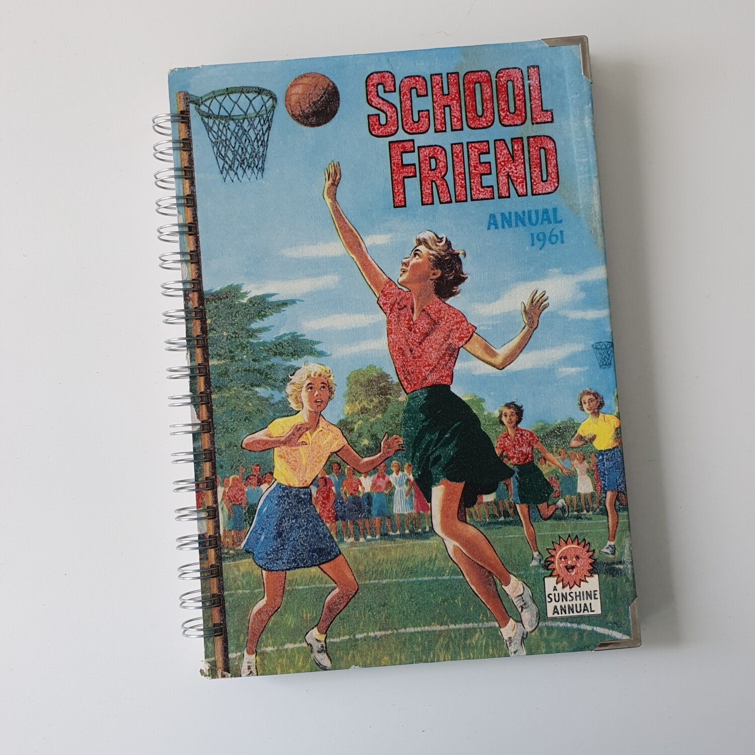 School Friend Annual 1961, Netball plain paper notebook comes with metal book corners