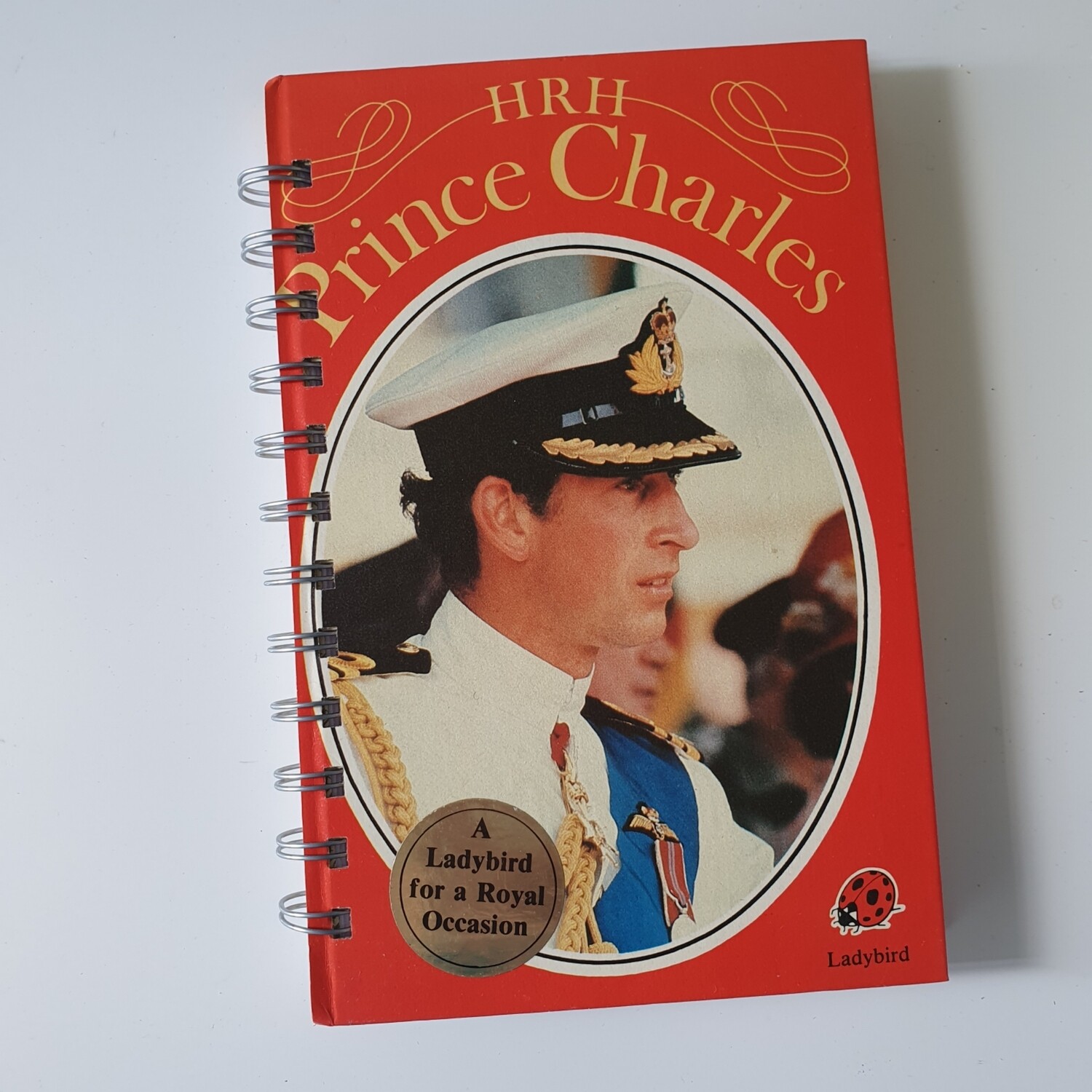 HRH Prince Charles plain paper notebook - ladybird book
