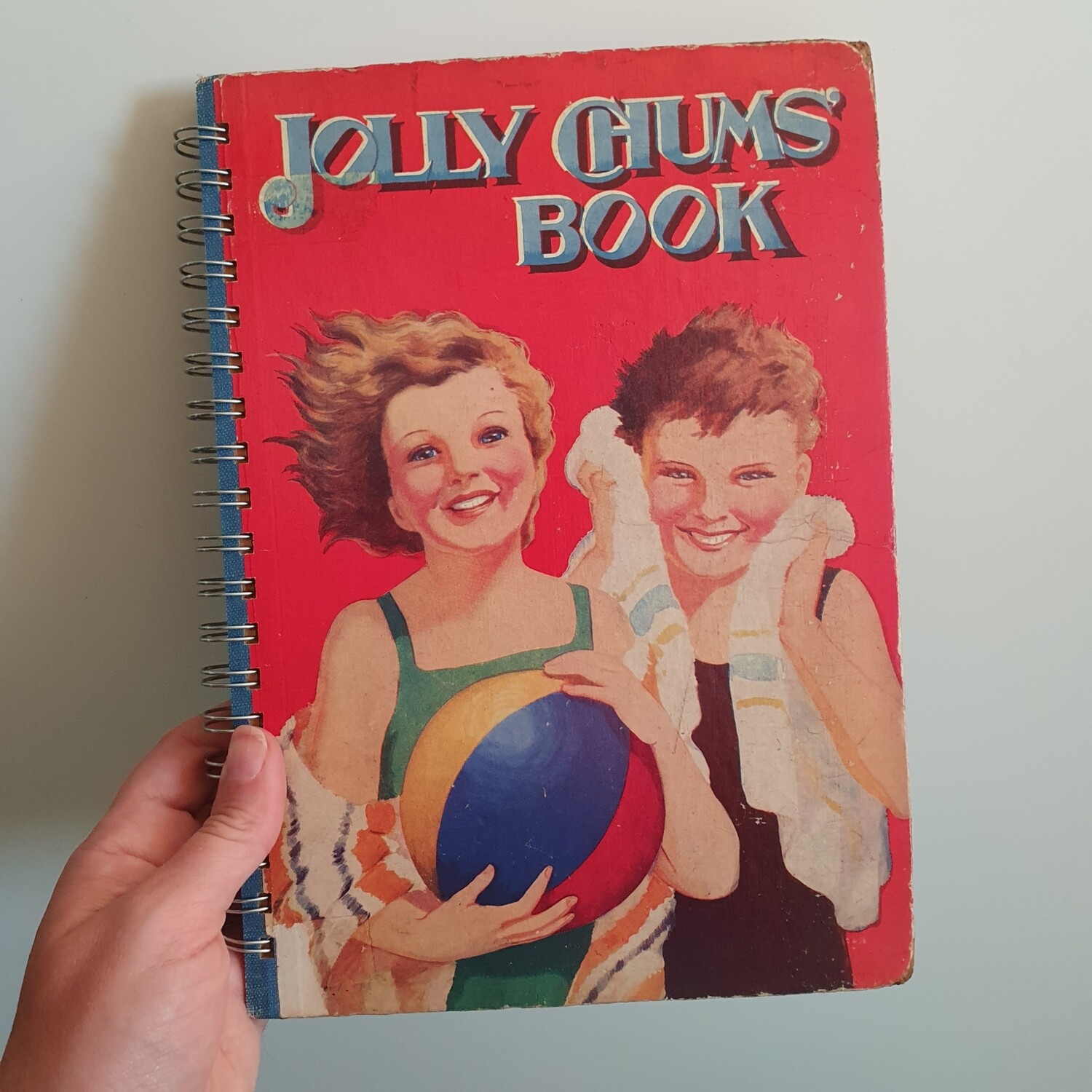 Jolly Chums' Book, 1938, beach ball, summer holidays  plain paper notebook