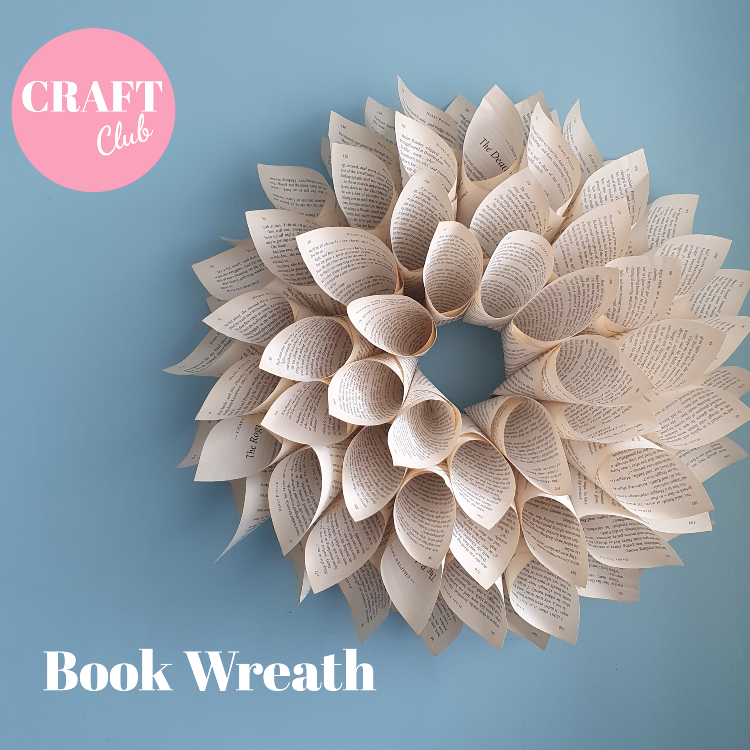 Book Wreath - OCTOBER's CRAFT CLUB - free UK postage