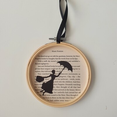 Mary Poppins book art made from original book pages 