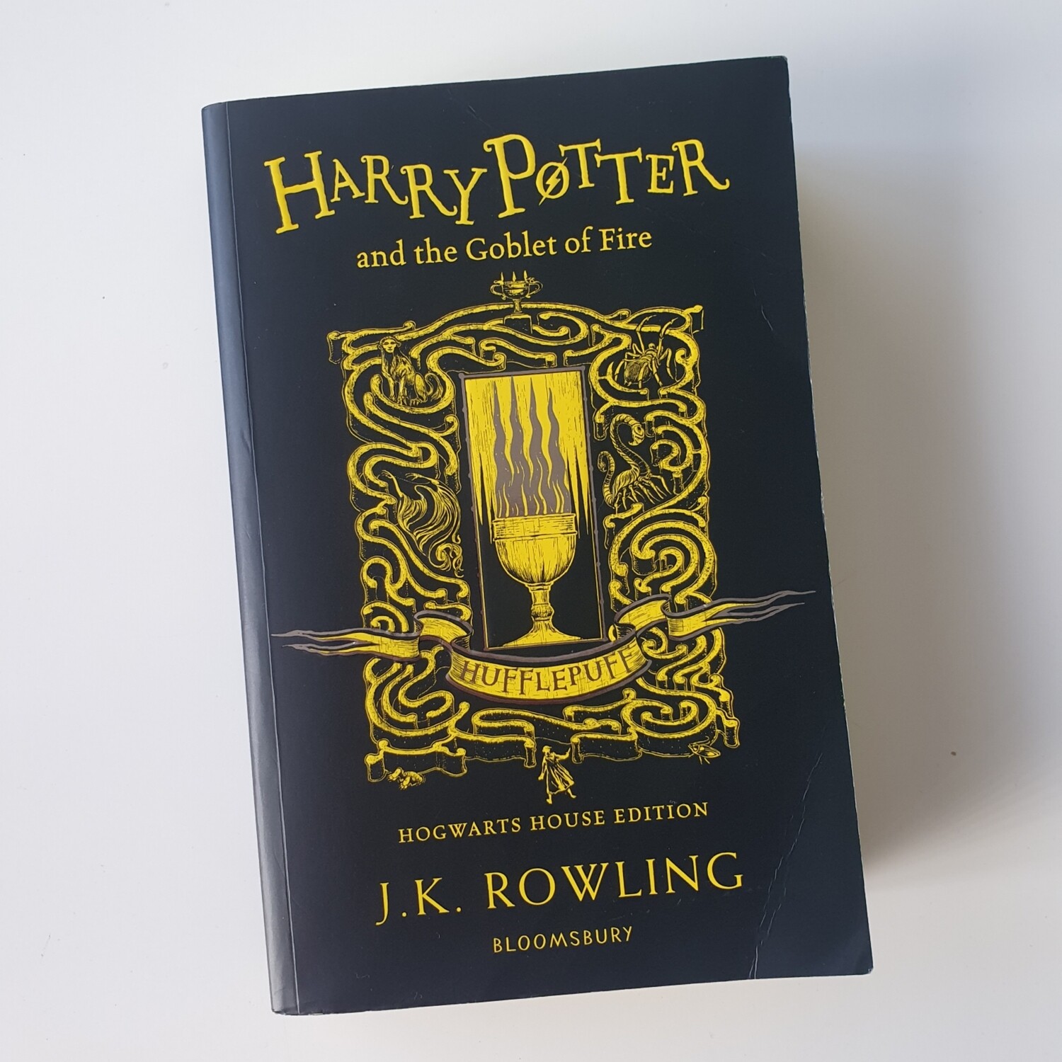Harry Potter and the Goblet of Fire Notebook - HUFFLEPUFF - made from a paperback book, book corners included