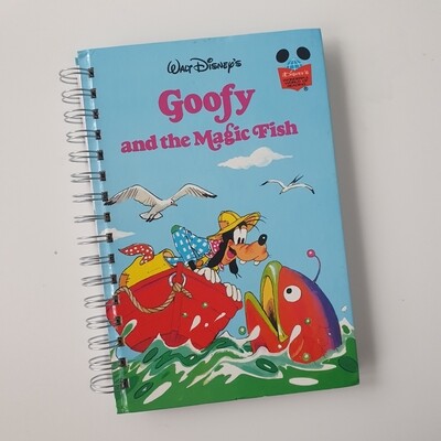 Goofy and the Magic Fish lined  paper Notebook - READY TO SHIP 
