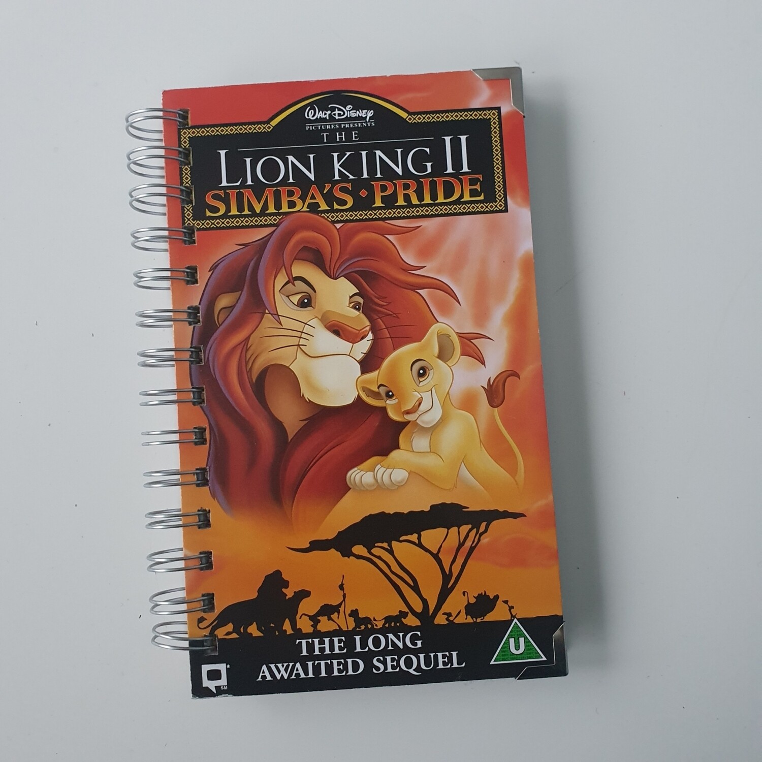 Lion King lined paper Notebook - made from a VHS sleeve, READY TO SHIP