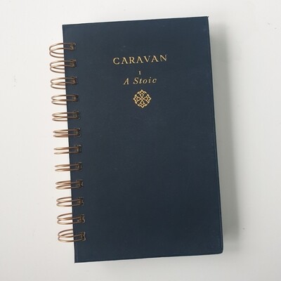 Caravan, 1 A Stoic, navy leather 1931 plain paper notebook - READY TO SHIP