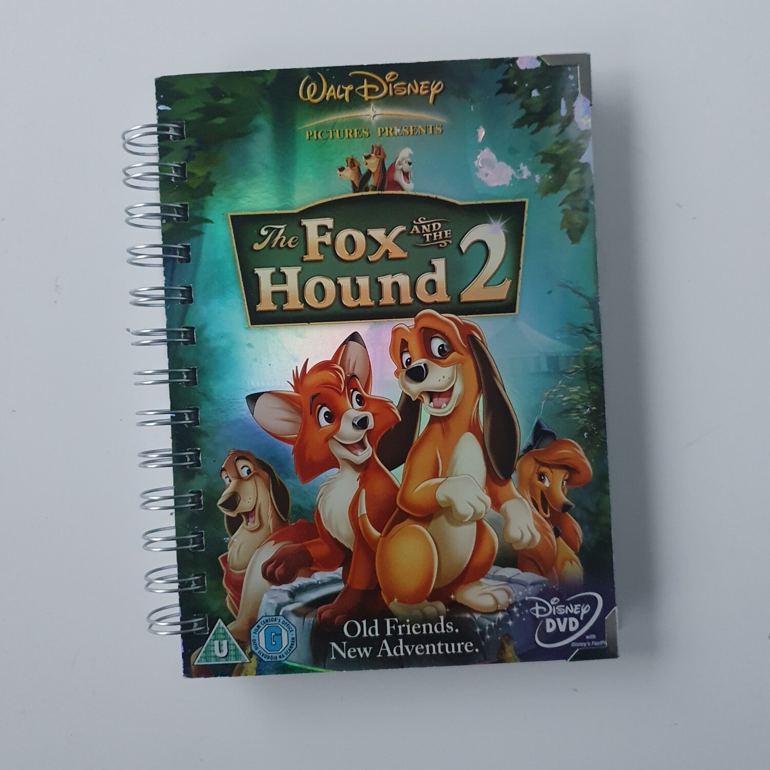 The Fox and the Hound plain paper Notebook - made from a DVD sleeve, READY TO SHIP