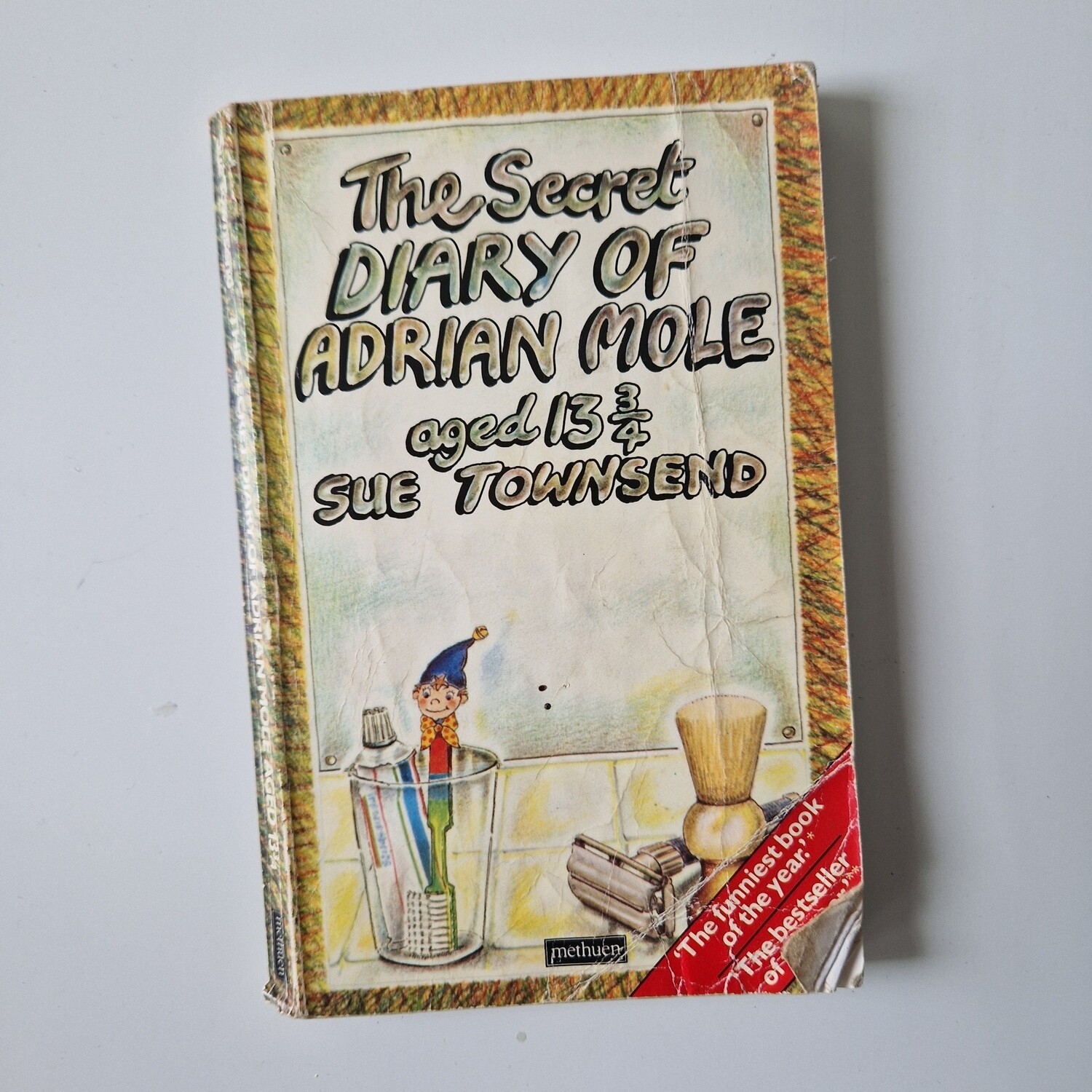 The Secret Diary of Adrian Mole aged 13 3/4 Notebook - made from a paperback book