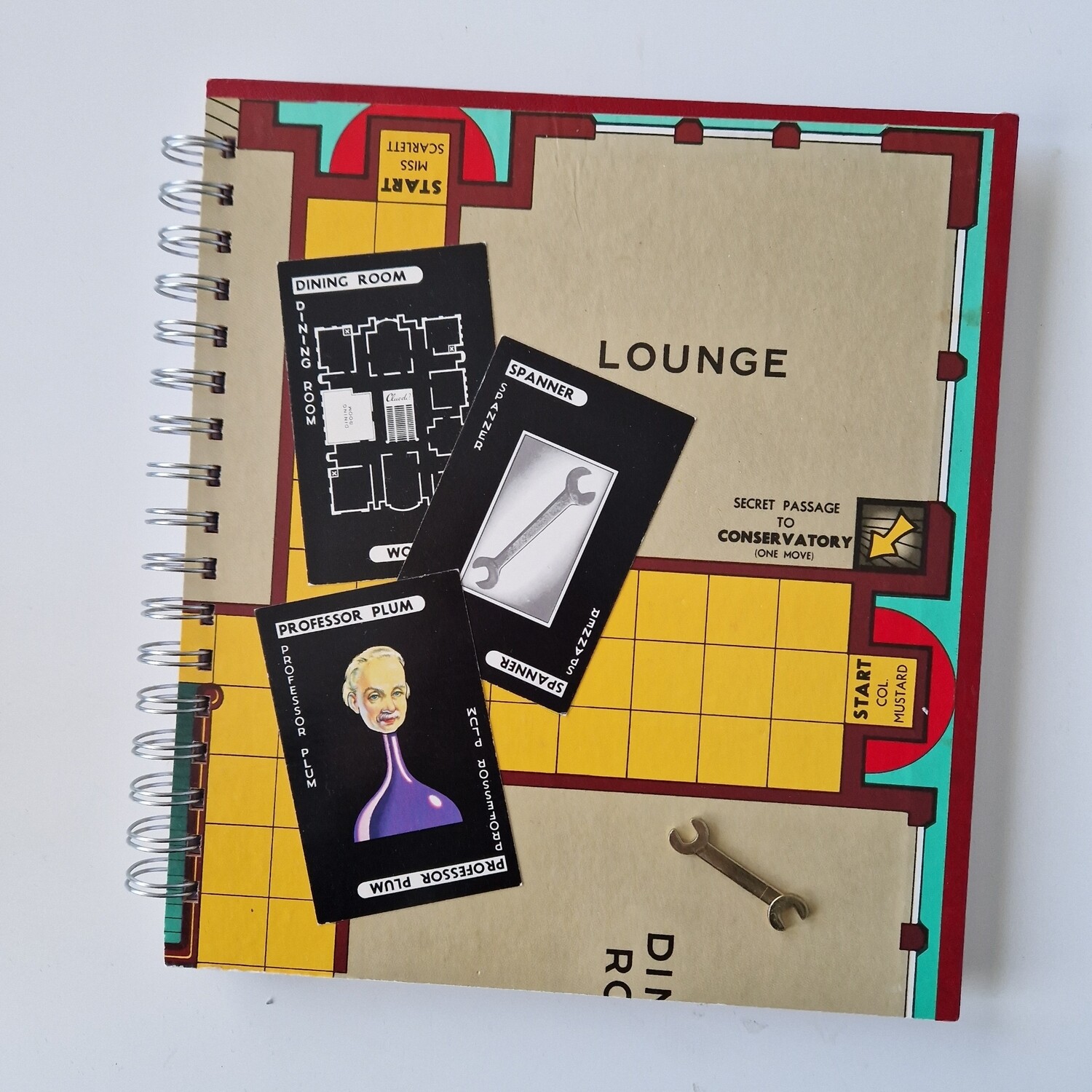 Cluedo Recycled Board Game lined paper notebook - READY TO SHIP