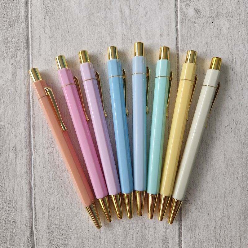 Pastel Ballpoint Pens with blue ink