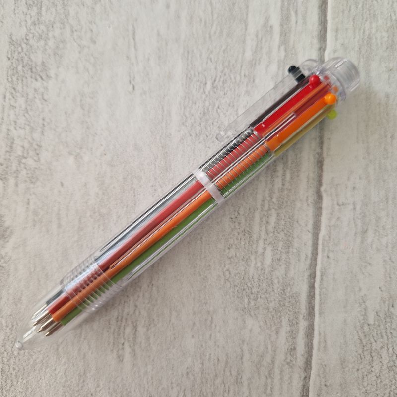 Retro Pens - 6 x multi colour biro