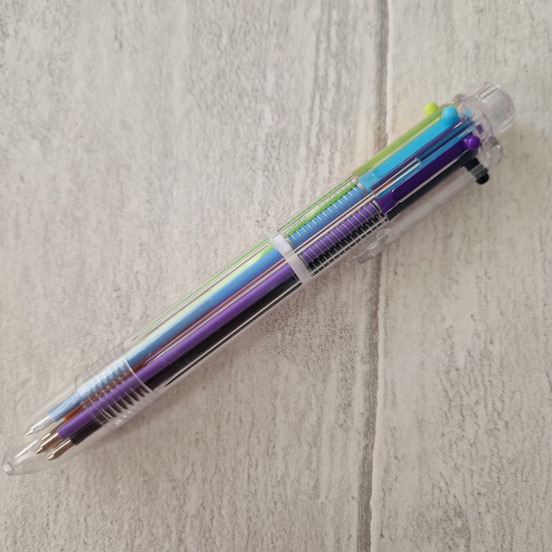 Retro Pens - 6 x multi colour biro