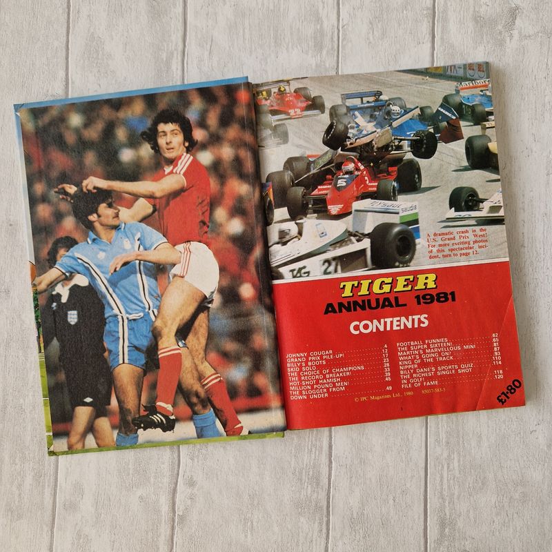 Tiger Annual 1981, Athletics, running, Formula One, Sports