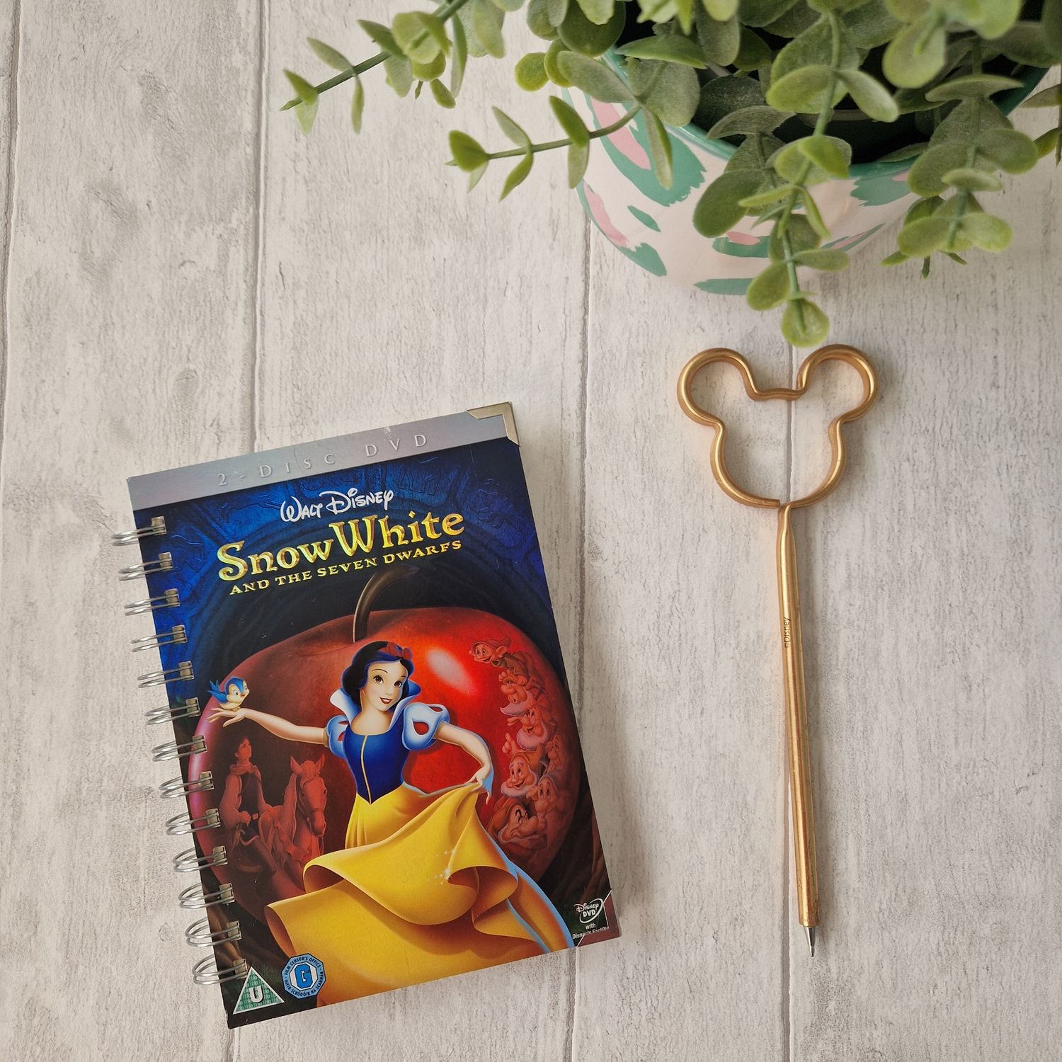Snow White Disney holographic lined notebook - made from a DVD sleeve - READY TO SHIP