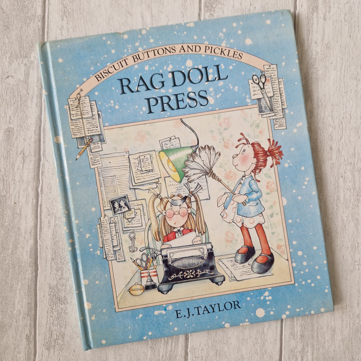 Rag Doll Press - Biscuit Buttons and Pickles - writer , journalist, typewriter 1985