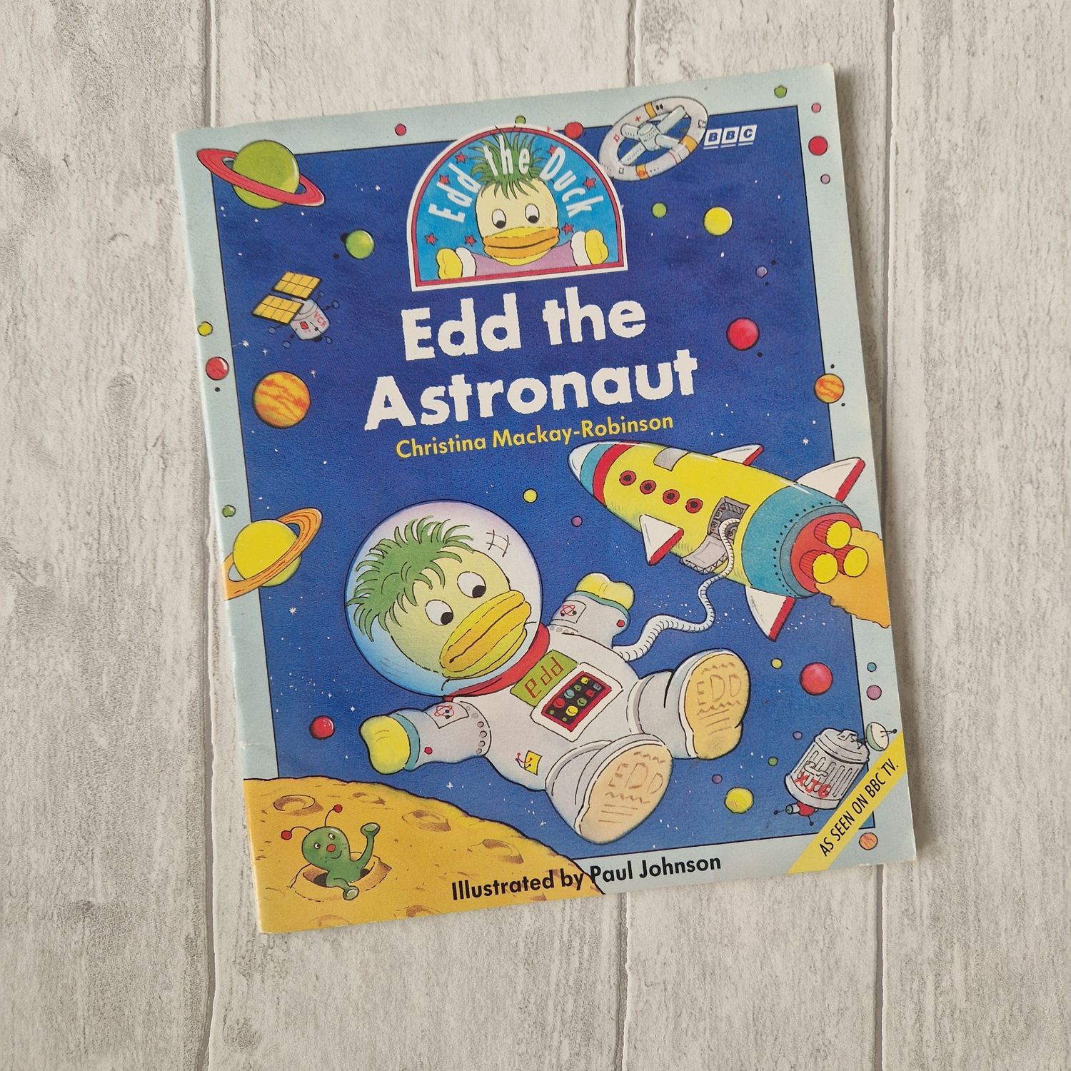 Edd the Duck - Astronaut -  made from a paperback book