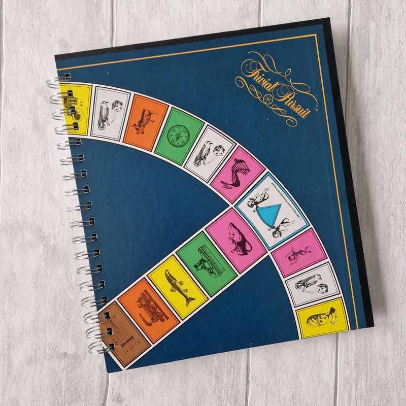 Trivial Pursuit Lined notebook - READY TO SHIP - made from a board game