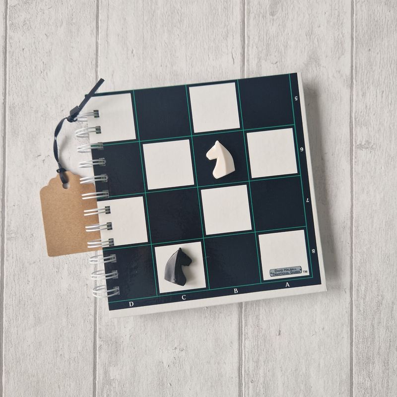 Chess plain paper notebook - READY TO SHIP - made from a board game