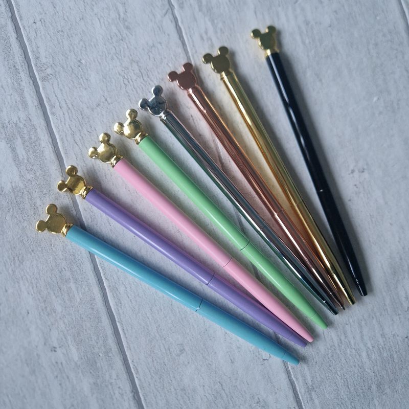 Mouse metal ballpoint slim pens - black ink