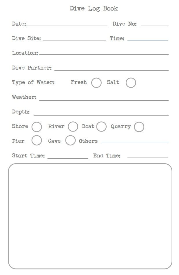 Dive Log / Diving underwater