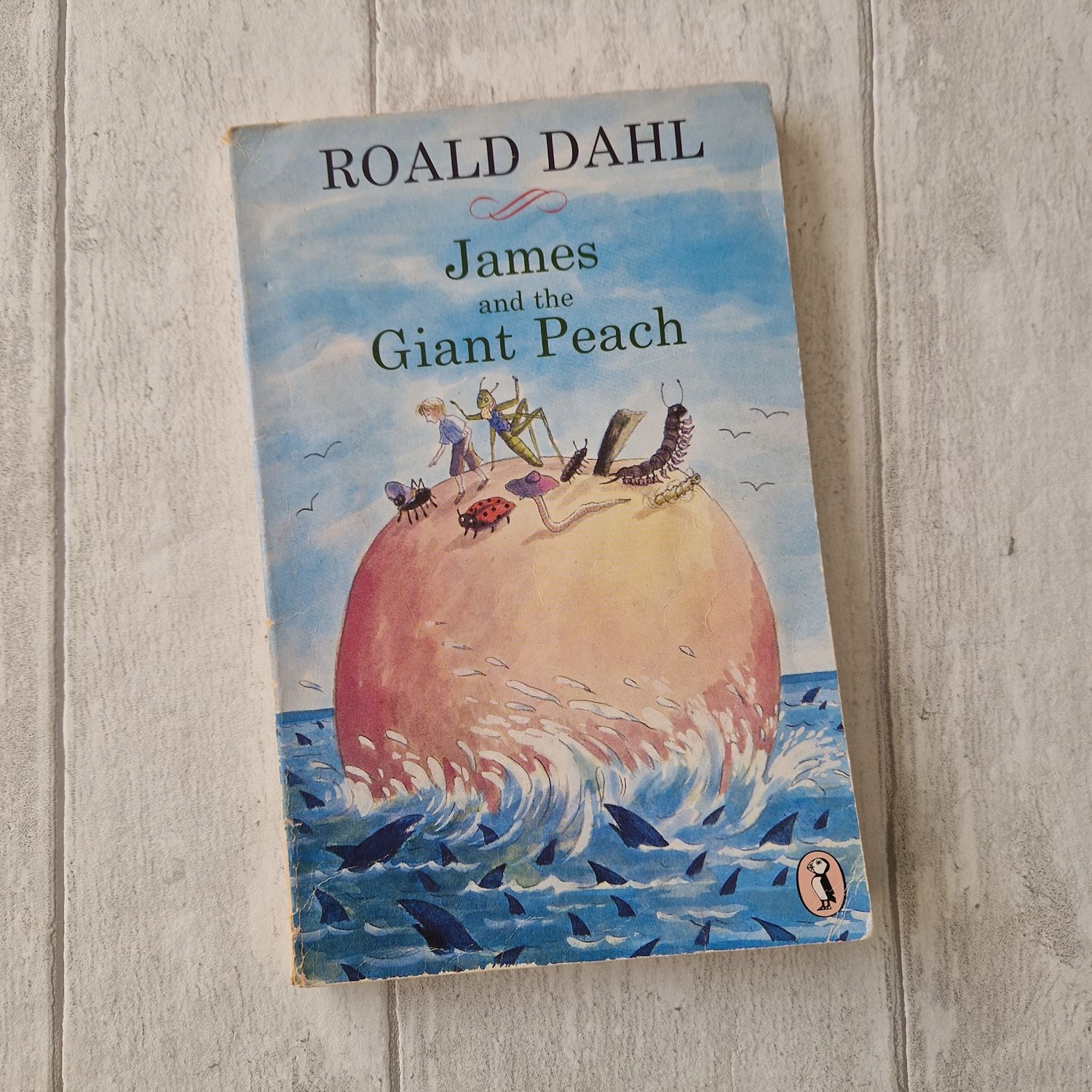 James and the Giant Peach by Roald Dahl - made from a paperback book