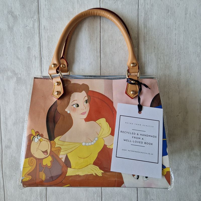 Beauty and the Beast Handbag made from an original 1990s Beauty and the Beast book