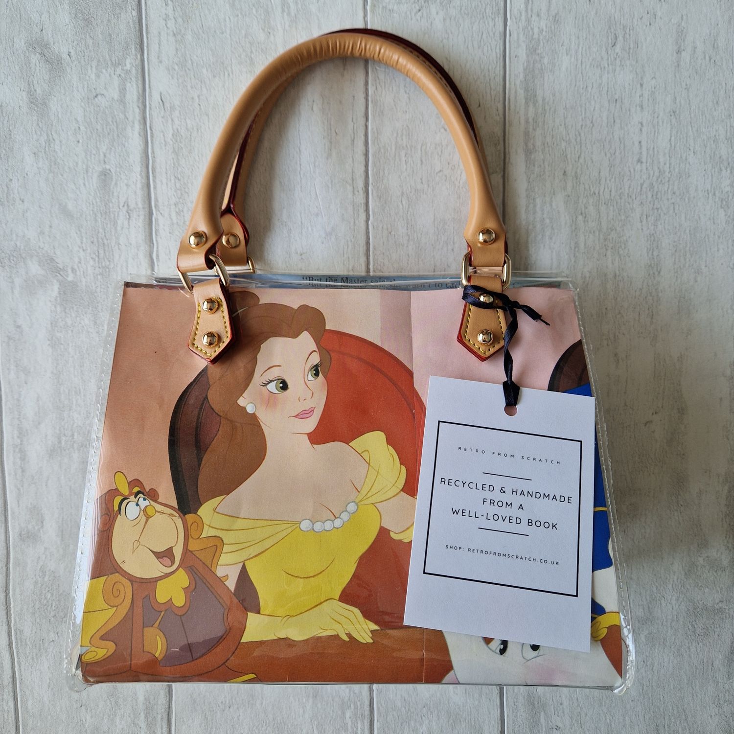 Beauty and the Beast Handbag made from an original 1990s Beauty and the Beast book