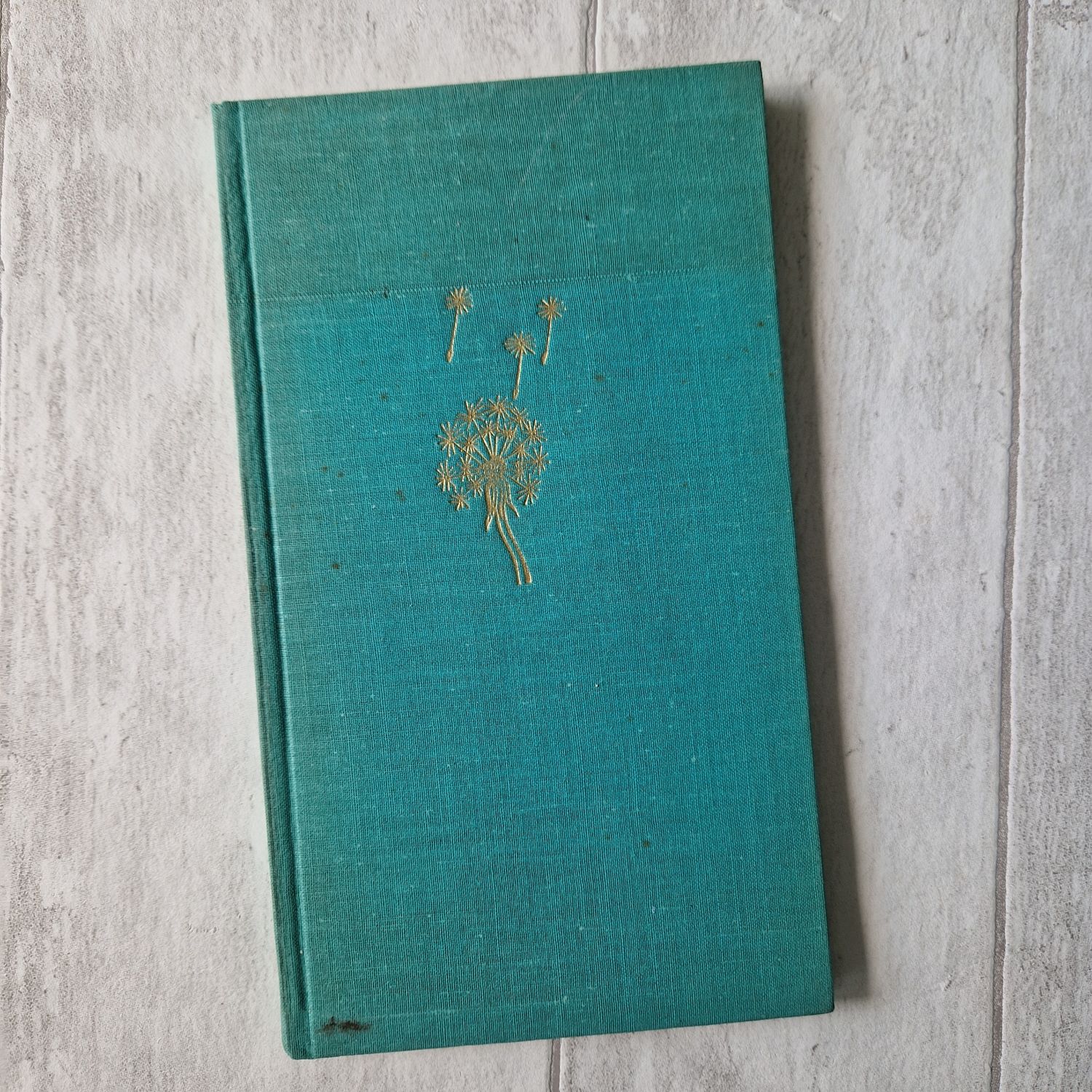 Turquoise and Gold embossed Dandelion 1950 Notebook