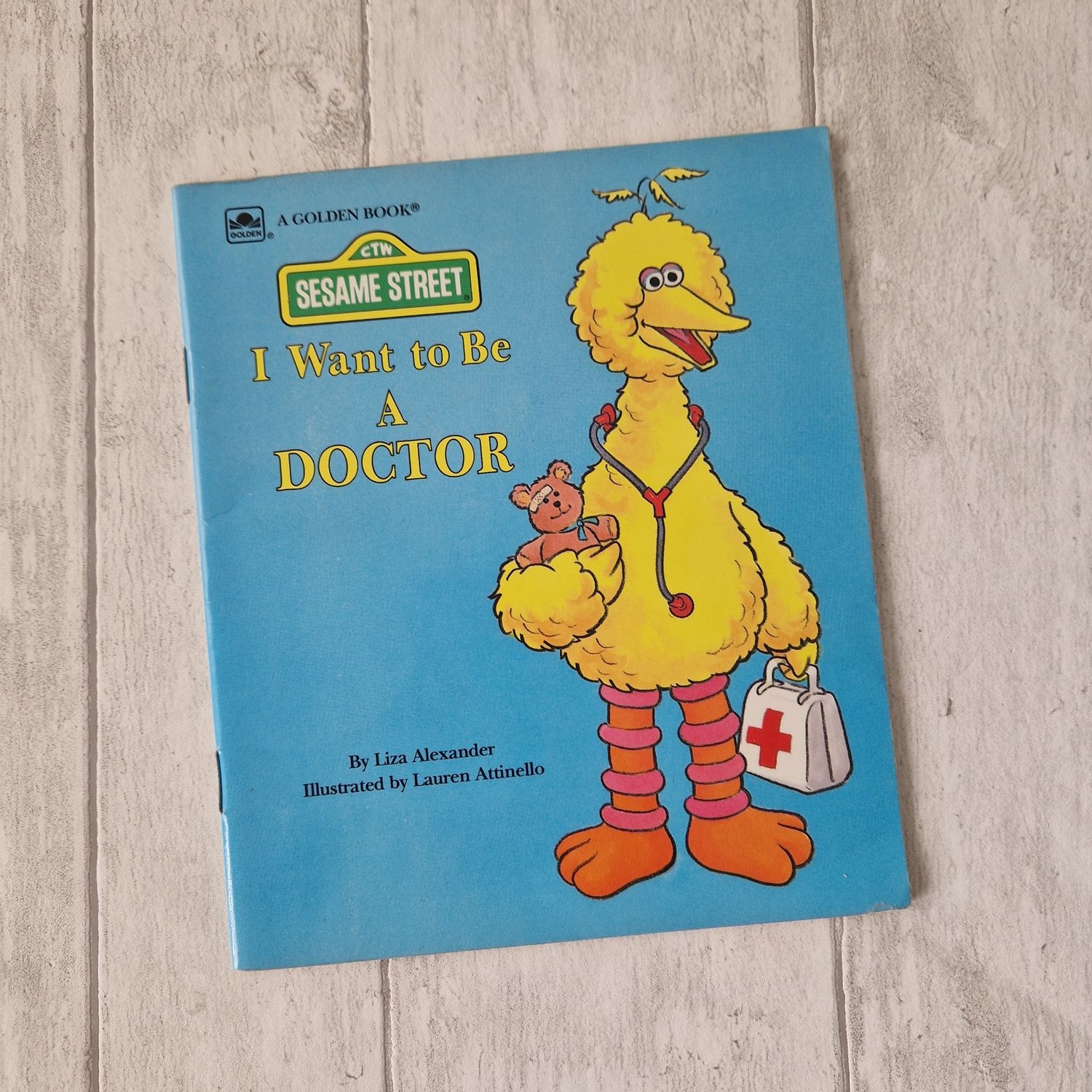 Sesame Street - Big Bird - I Want to Be a Doctor- made from a paperback book