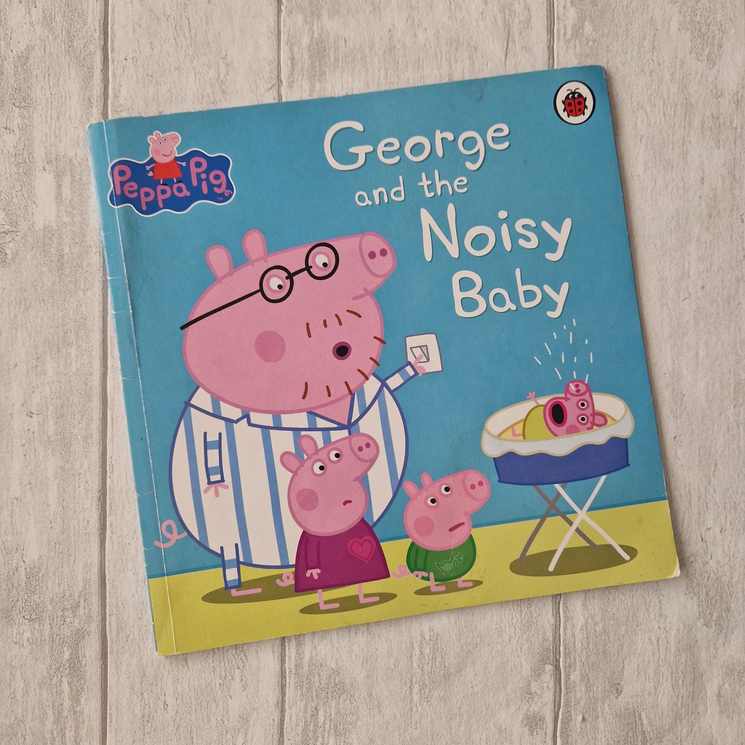 Peppa Pig - George and the Noisy Baby - made from a paperback book, metal book corners included