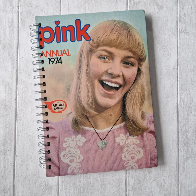 Pink 1974 Annual lined notebook  - READY TO SHIP