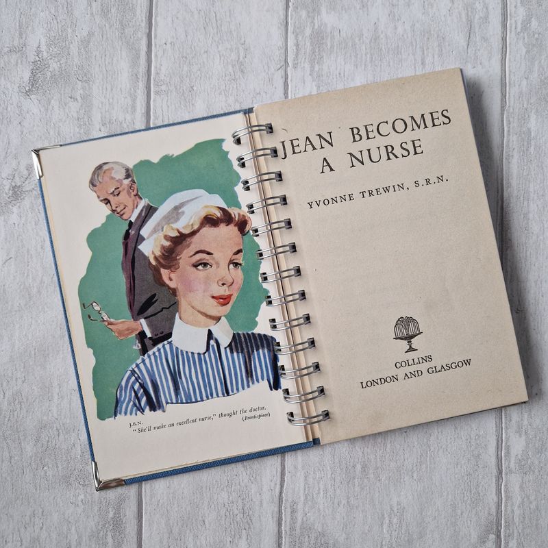 Jean Becomes a Nurse  1957 vintage lined Notebook - READY TO SHIP