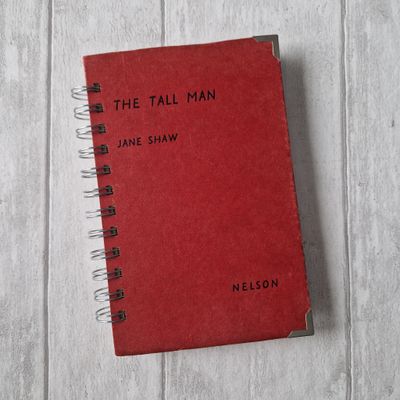 The Tall Man red vintage lined Notebook - READY TO SHIP