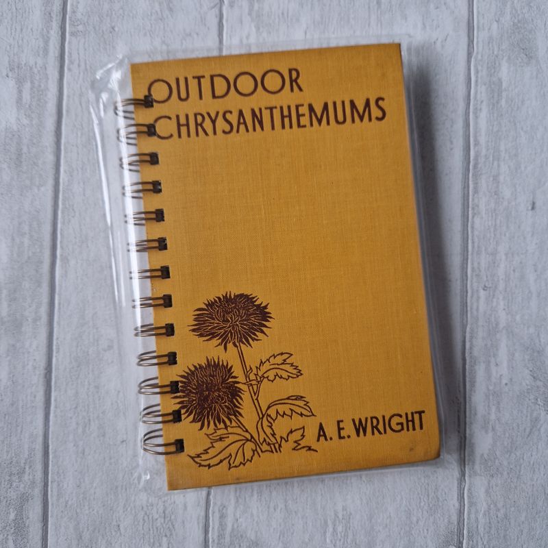 Outdoor Chrysanthemums  - gardening / flower yellow vintage lined Notebook - READY TO SHIP