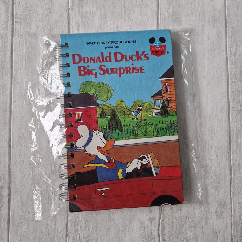 Donald Duck's Big Surprise, plain paper notebook  - READY TO SHIP