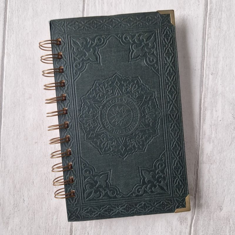 Vintage green 'Bohn's Standard Library'  Week Per View Diary with gold metal book corners notebook - Ladybird Book - READY TO SHIP