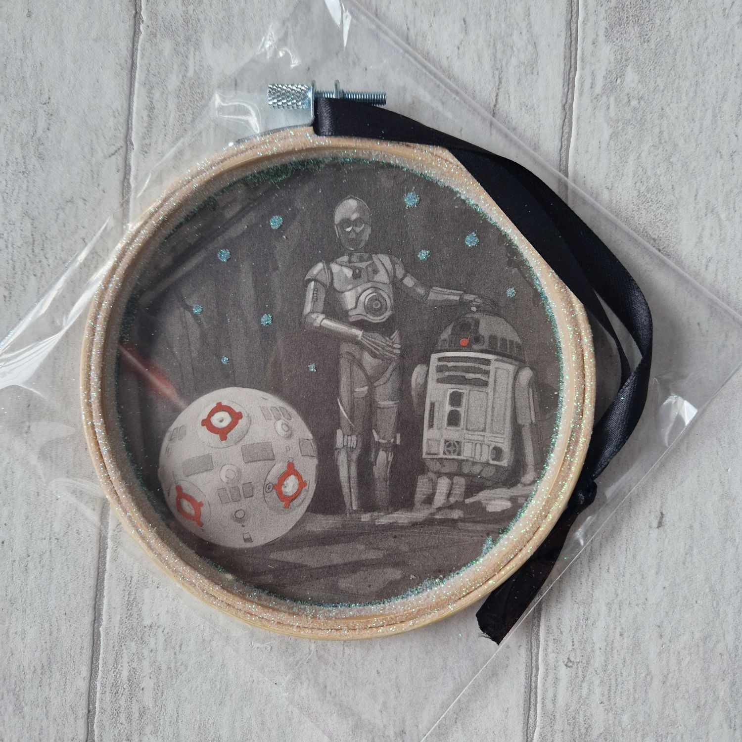 Star Wars Christmas Hoop Decoration made from a book page