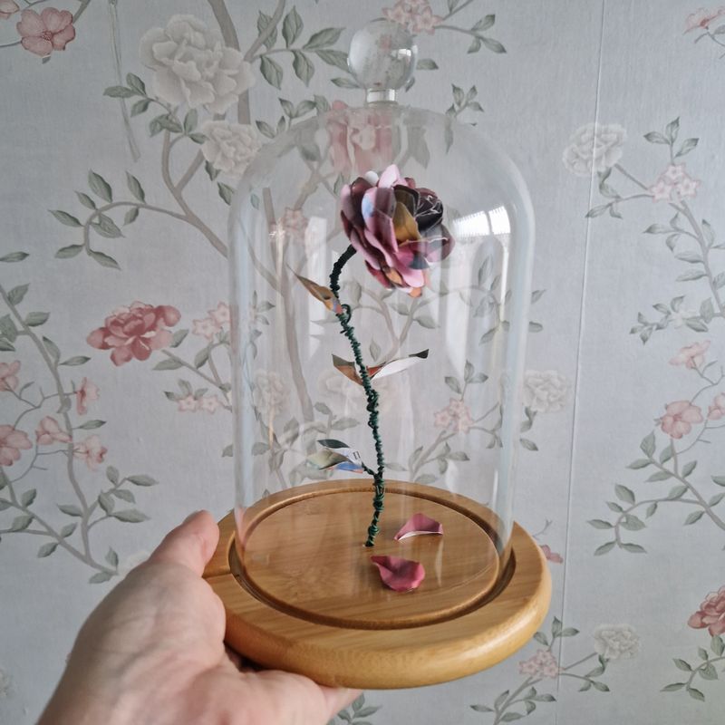 Enchanted Rose made from an original Beauty and the Beast Book  - READY TO SHIP