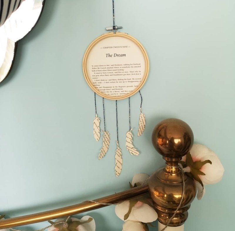 Harry Potter Dream Catcher made from original book pages