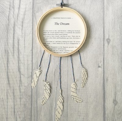 Harry Potter Dream Catcher made from original book pages