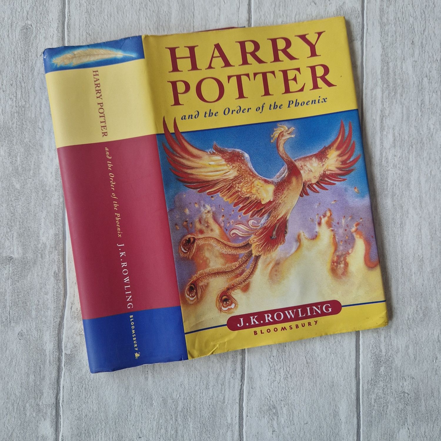 Harry Potter and the Order of the Phoenix made from a dust jacket