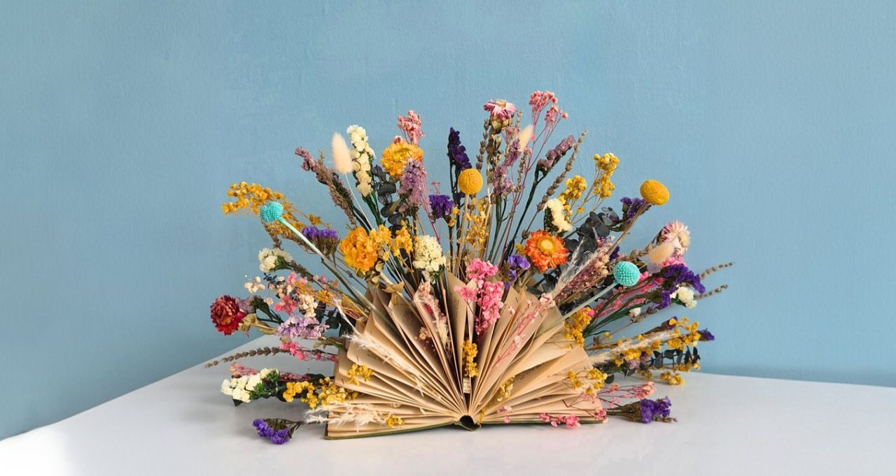 Dried Flower Book Arrangement Craft Workshop, Saturday 6 March 2027, 2 - 4pm at Brentwood Arts Therapy Centre