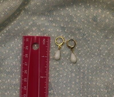 Genuine White Coral Drop Earrings