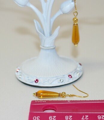 Amber Czech Glass Drop Earrings