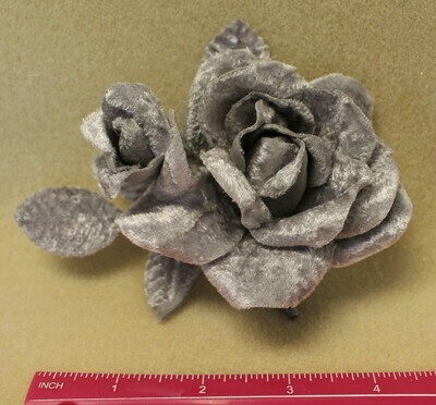 Vintage Silver Velvet Rose