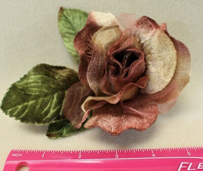 Vintage Russet &amp; Taupe Velvet Rose