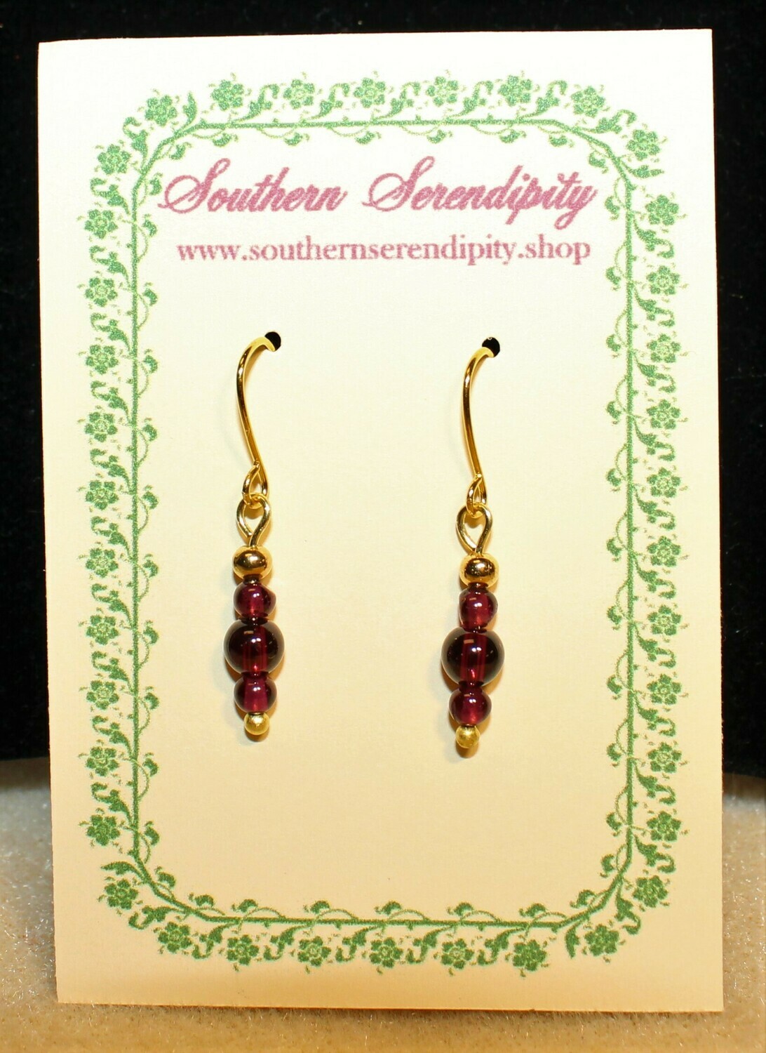 Beautiful Genuine Garnet Drop Earrings