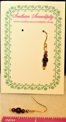 Beautiful Genuine Garnet Drop Earrings
