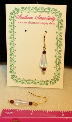 Beautiful Genuine Garnet and Czech Drop Earrings