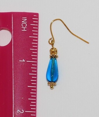 Teal Blue Premium Czech Glass Earrings