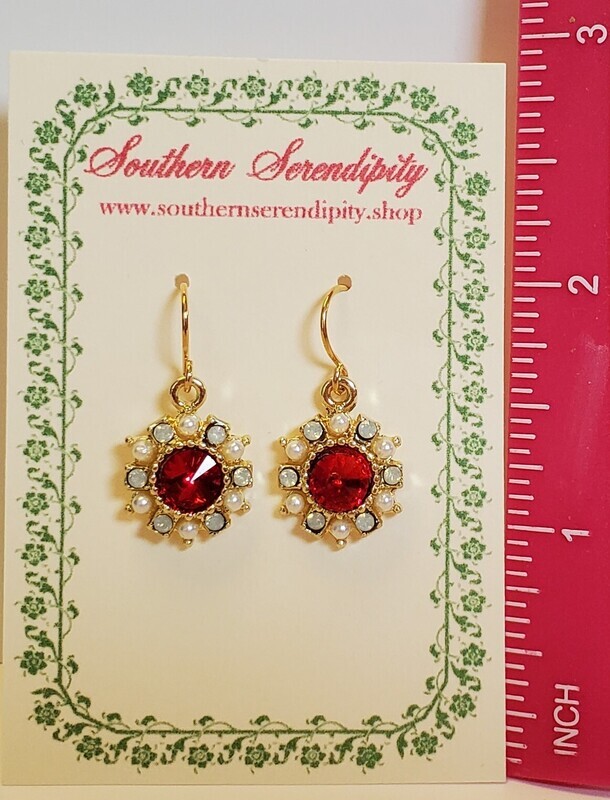 Lovely Faux Ruby Earrings